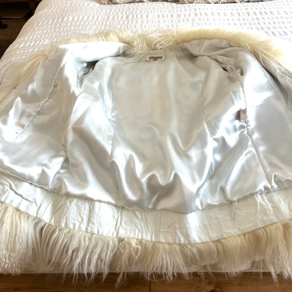 Vintage Tre's Jolie Leather Mongolian Fur Jacket - Penny Lane Inspired.  Size XL - Picture 3 of 5